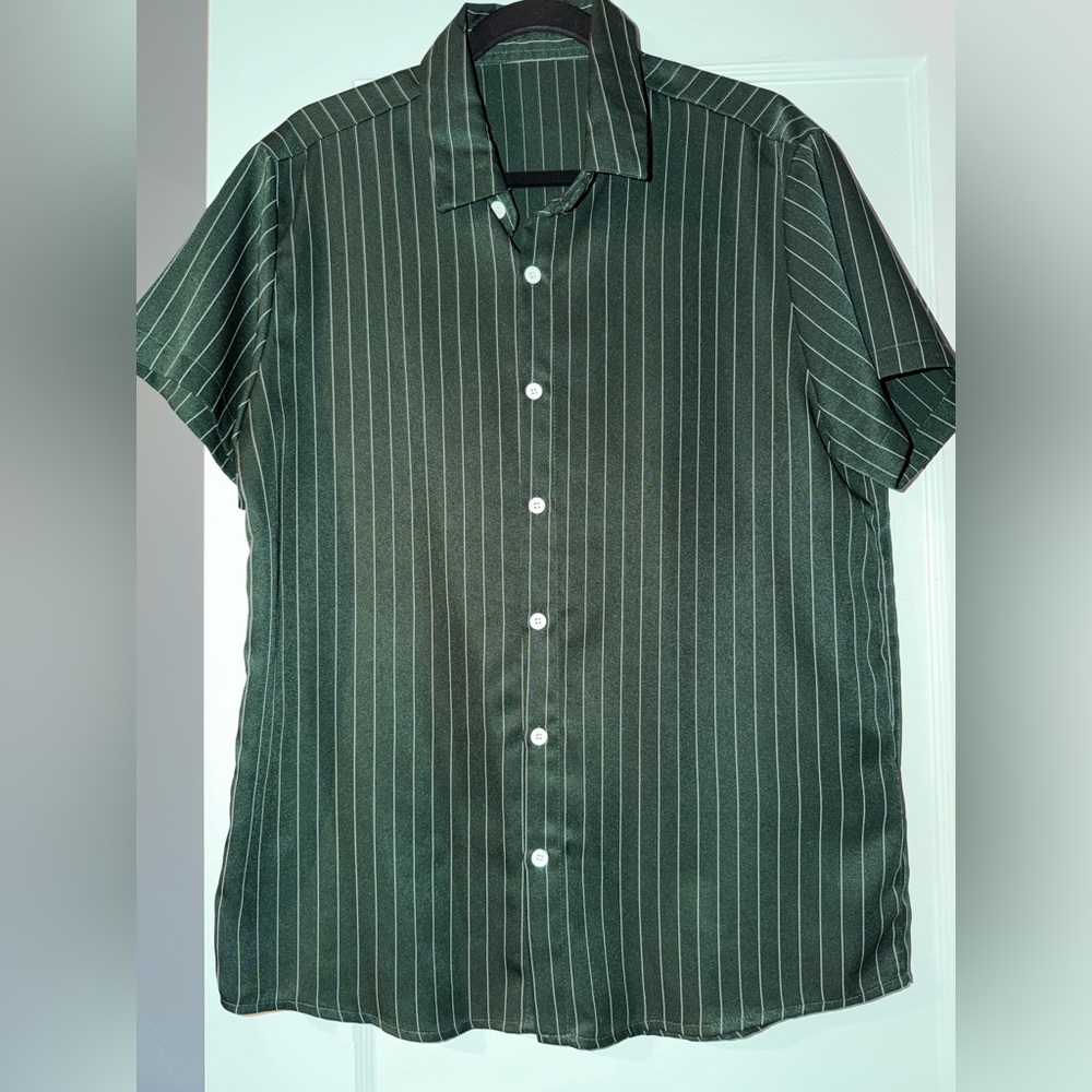 Green/ Blue Striped Short Sleeve Shirt